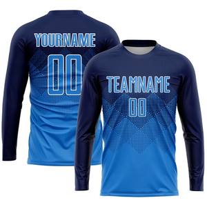 Custom <b>Retro</b> Soccer Jersey Sublimation Blue and White Stripe Blank <b>Football</b> Jersey Quick Dry Breathable <b>Football</b> Jersey - Product Image 3