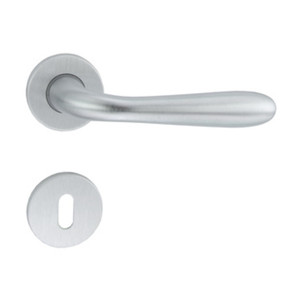 Maniglia a Goccia con Rosetta Cromata Satinata - Product Image 1