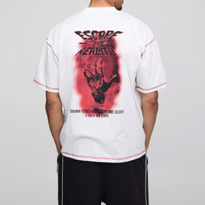 Vente en gros du fabricant T-shirt pour hommes T-shirt en coton lourd T-shirt d'impression numérique surdimensionnée personnalisée Concevez le vôtre! - Product Image 5