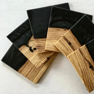 High Quality Dual Tone Wooden Resin <b>Coasters</b>, Handmade Stone <b>Drink</b> <b>Coasters</b> for Stylish Tabletop Protection and Decorative Appea - Product Image 1