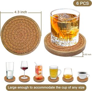 Needlework Breaded Cotton Rope and Wooden <b>Table</b> <b>Coaster</b> for Tabletop and Kitchen Home Decor Mat Top Quality Product - Product Image 6