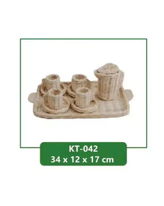 Juguetes de cocina de ratán tejido natural para niños - Product Image 2