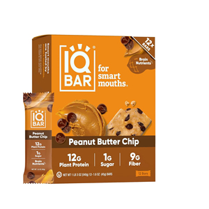 Barres protéinées végétales IQBAR - Chips de beurre de cacahuète - 12 unités - Product Image 1