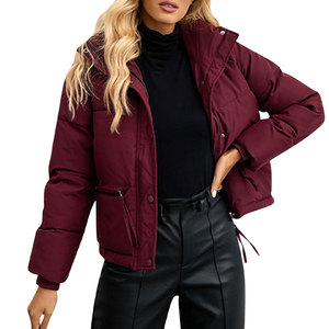 Custom Logo <b>Warm</b> Thicken Bubble Windproof <b>Warm</b> Winter Down Coat Women Puffer <b>Jacket</b> Quilted Cotton Padded - Product Image 1