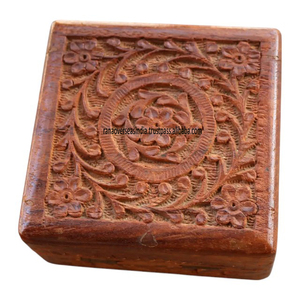 Caja de almacenamiento de madera hecha a mano con acabado natural, perfecta para recuerdos de joyería, papelería o uso decorativo - Product Image 5