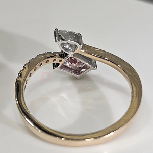 Gia/IGI ได้รับการรับรอง0.92CT เปล่งปลั่งตัดเพชรสีชมพูขนาด18K แหวนโซลิแทร์ชุบทอง/เงินสำหรับงานปาร์ตี้ - Product Image 5