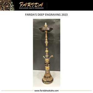 2023 Farida's Luxury Brass Egyptian Shisha Hookah Set Vidrio de alta calidad Nuevo diseño único Laca de grabado profundo Superventas - Product Image 4