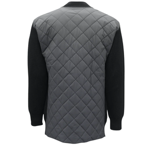 Pull cardigan en acrylique pour homme, hiver, boutons, panneau arrière matelassé, devant en tricot, manches longues, veste décontractée élégante, superposition - Product Image 4