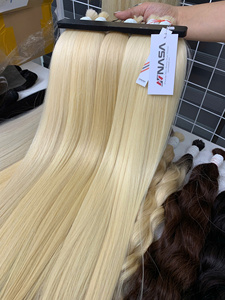 Extensions de cheveux en vrac Produit populaire 2024 Blond couleur très lisse soyeux 100% Cheveux vietnamiens bruts - Product Image 3