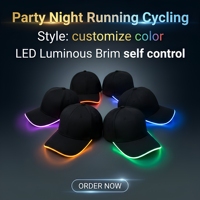 Cappello da Baseball Personalizzato con 7 Colori LED in Fibra Ottica, Ricaricabile USB, Luminoso per Feste Rave, Festival Musicali, Corsa Notturna