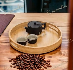 Bamboo Wooden Serving Tray <b>Bed</b> <b>Breakfast</b> Coffee Food <b>Table</b> Tray Set for Eating for Living Room Dining Room Home - Product Image 5