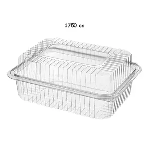 In Stock Ready to Ship 1750cc Plastic Leakproof Container with Camber Lid High Quality Disposable Plastic Boxes for Food Trays