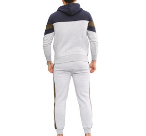 Ensembles d'entraînement unisexes de haute qualité avec logo personnalisé, taille plus, sweat-shirt à capuche en polaire uni, impression personnalisée, ensembles de jogging pour le printemps - Product Image 3