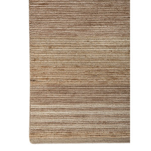 Tapis en laine fait main beige brun, géométrique abstrait, rectangulaire, pour couloir et chambre, Hwl-431, tapis tissé à la main Contour - Product Image 4