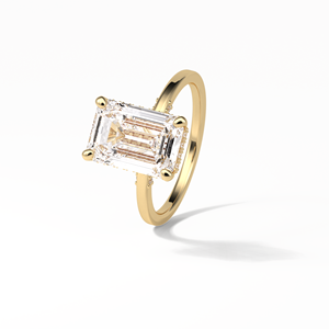 Anillo de Compromiso y Matrimonio de Oro Blanco de 14K con Moissanita Incolora de Corte Esmeralda de 3.10 Ct en Forma de Corazón con Engaste Pavé - Product Image 6