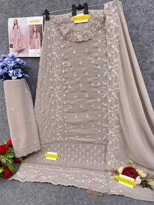 Costume pakistanais de bonne qualité Georgette broderie lourde travail complet avec Duppta pour mariage et fête porter au meilleur prix - Product Image 3