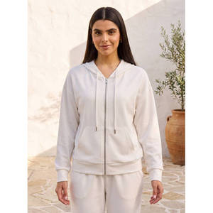 Sweat-shirt à capuche zippé pour femme 110 Apparel, hiver, uni, doublé, mélange de polyester, décontracté, coupe classique, manches longues - Product Image 1