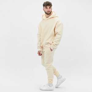 Logo personnalisé OEM Vente en gros Ensemble survêtement coupe-vent uni décontracté à blocs de couleurs Ensemble sweat à capuche zippé pour hommes - Product Image 3