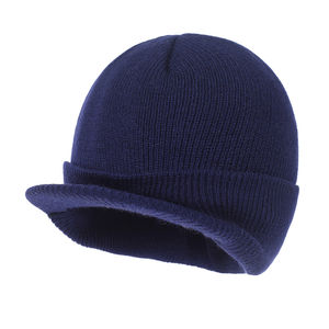 Texte personnalisé LOGO Image Bonnet d'hiver en tricot pour hommes avec bord Bonnet chaud et épais pour l'extérieur - Product Image 5