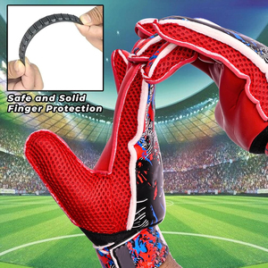 Direct Factory Latex Waterproof Adjustable Wrist <b>Strap</b> Full Finger Breathable Football Goalkeeper Gloves Professional Soccer - Product Image 1