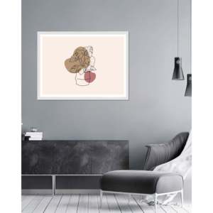 Minimalist Style 90 X 120 cm <b>Poster</b> Frame Wood Decor White Made of MDF with Plant Pattern - Product Image 6