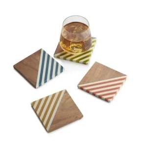 Best Selling Premium Design Wooden Coasters Set Coffee Tea <b>Glass</b> Cup Display Placemats <b>Table</b> <b>Mats</b> & Pads Natural Coaster Set - Product Image 5