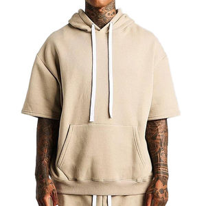 Skin Color <b>Short</b> <b>Sleeve</b> Solid Fleece Adult Men Pullover <b>Hoodies</b> & Sweatshirts With Customized Size 100% Cotton Comfortable Size - Product Image 2