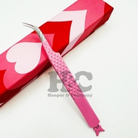 Nuevas Pinzas para Extensión de Pestañas de Acero Inoxidable Antimagnéticas, Color Rosa, con Punta Puntiaguda, Sostenibles, con Logotipo Mink, Calidad Premium, Diseño de Mariposa