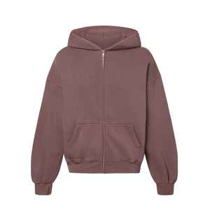 Sudaderas con Capucha de Invierno 100% Algodón, Cierre de Cremallera, Logotipo Personalizado Bordado, Unisex, Talla Grande, Tejido de Felpa, Corte Holgado, Gran Venta - Product Image 1