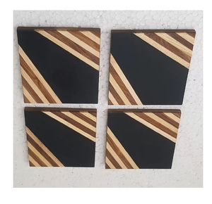 Posavasos de madera Olivia y resina epoxi hecho a mano para resistencia al agua, fácil limpieza - Product Image 4