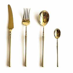 Handcrafted Luxury Brass Cutlery <b>Set</b> High Quality Gold Flatware <b>Dinnerware</b> Flatware <b>Set</b> <b>For</b> Home And Restaurant Use On Sale - Product Image 5