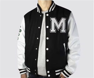 Veste de baseball universitaire à manches en cuir Blouson de baseball Letterman Varsity Blouson de baseball en imitation cuir Veste de baseball universitaire pour hommes décontracté au crochet - Product Image 4