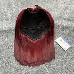 Pelucas de extensión de cabello humano Bob vietnamita, pelo de color vino tinto, hueso recto, parte media, alta calidad, color personalizado - Product Image 4
