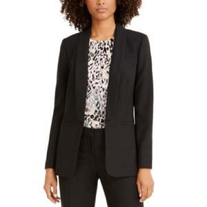 Blazer da Donna Calvin Klein in Twill e Lana Nero Taglia 4 - Chiusura Monopetto Stampa Tinta Unita Tessuto Lavorato a Maglia - Product Image 1