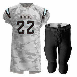 Uniforme de fútbol americano azul gris transpirable de secado rápido de manga corta para verano-Venta al por mayor de fábrica - Product Image 6