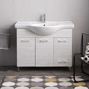 Mueble de Baño Ravenna de 105 cm en Roble Blanco con 3 Puertas, 1 Cajón y Lavabo de Cerámica, Categoría de Producto: Lavabos - Product Image 2