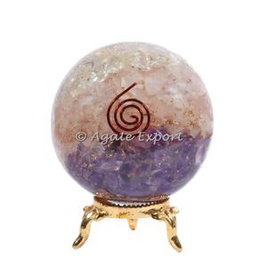 Venta al por Mayor de Esferas de Cuarzo Orgón Choco-Reiki de Alta Calidad, Esferas Curativas de Chakra, Esferas Pulimentadas con Base, Decoración para el Hogar, Feng Shui - Product Image 1