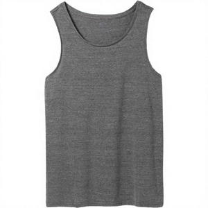 เสื้อกล้ามคอวีทรงโกธิคสำหรับผู้ชาย สีฟ้าอ่อน ระบายอากาศได้ดี แห้งเร็ว ผลิตจากผ้าฝ้าย 100% ย้อมสีแบบ Garment Dyed  ถักทออย่างดี - Product Image 5