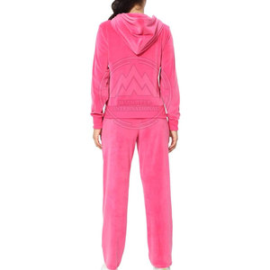 Fashionable Custom Size Velour Tracksuits <b>For</b> <b>Women</b> Wholesale Breathable Velour Tracksuits <b>Set</b> - Product Image 4