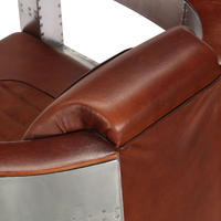 Loft industriel canapé en cuir vintage aviateur style avion en métal avec accents en aluminium café de luxe et canapé de salon moderne