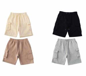 Short cargo pour homme 100% coton molletonné personnalisé Bas de planche active à motif solide avec design simple et logo personnalisé - Product Image 6