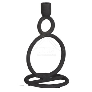 Candelabro Cónico Negro Mate de Lujo al por Mayor, Portavelas Decorativo Circular de Metal para Sala de Estar, Centro de Mesa para Eventos - Product Image 6