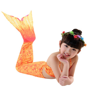 Maillot de bain sirène pour enfants avec nageoires intégrées - Bikini de plage imprimé princesse pour filles - Product Image 2