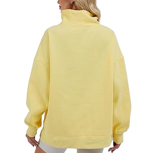 Sweat-shirt oversize pour femme de haute qualité, automne/hiver, design streetwear élégant, molleton épais 100% coton, col montant, personnalisable - Product Image 2