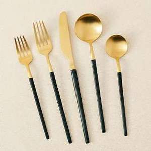 Elegante y elegante juego de cubiertos de acero inoxidable 304, venta al por mayor, elegante juego de cubiertos de fiesta de negocios, juego de cubiertos de cocina real para el hogar - Product Image 6