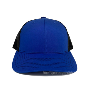 Sombreros de camionero lisos de estilo americano de alta calidad Gorra deportiva de malla azul/negra hecha al por mayor para viajes Casuales - Product Image 1
