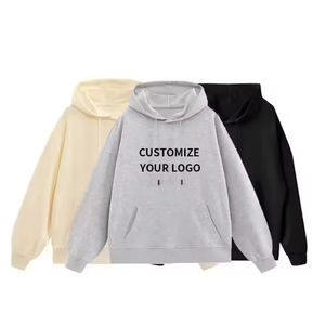 OEM personnalisé 100% sweats à capuche en coton pour hommes femmes de haute qualité grande taille blanc surdimensionné sweats à capuche motif solide style automne - Product Image 3