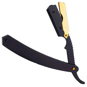 Maquinilla de afeitar de barbero de borde recto, maquinillas de afeitar rectas profesionales para hombres, afeitado de barba y corte de pelo - Product Image 1