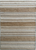 Tapis indien moderne multi-textures en chanvre et coton, fait main, à rayures multi-texturées, tissé plat, réversible, lavable, pour la maison et l'hôtel, tressé