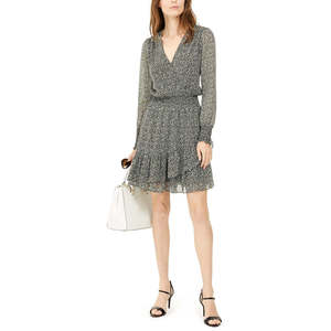 Vestido Halter Cruzado con Estampado Floral para Mujer Michael Kors, Verde, Talla Mediana, Transpirable, Cintura Imperio, Largo hasta el Suelo, ODM para Uso Diario - Product Image 1